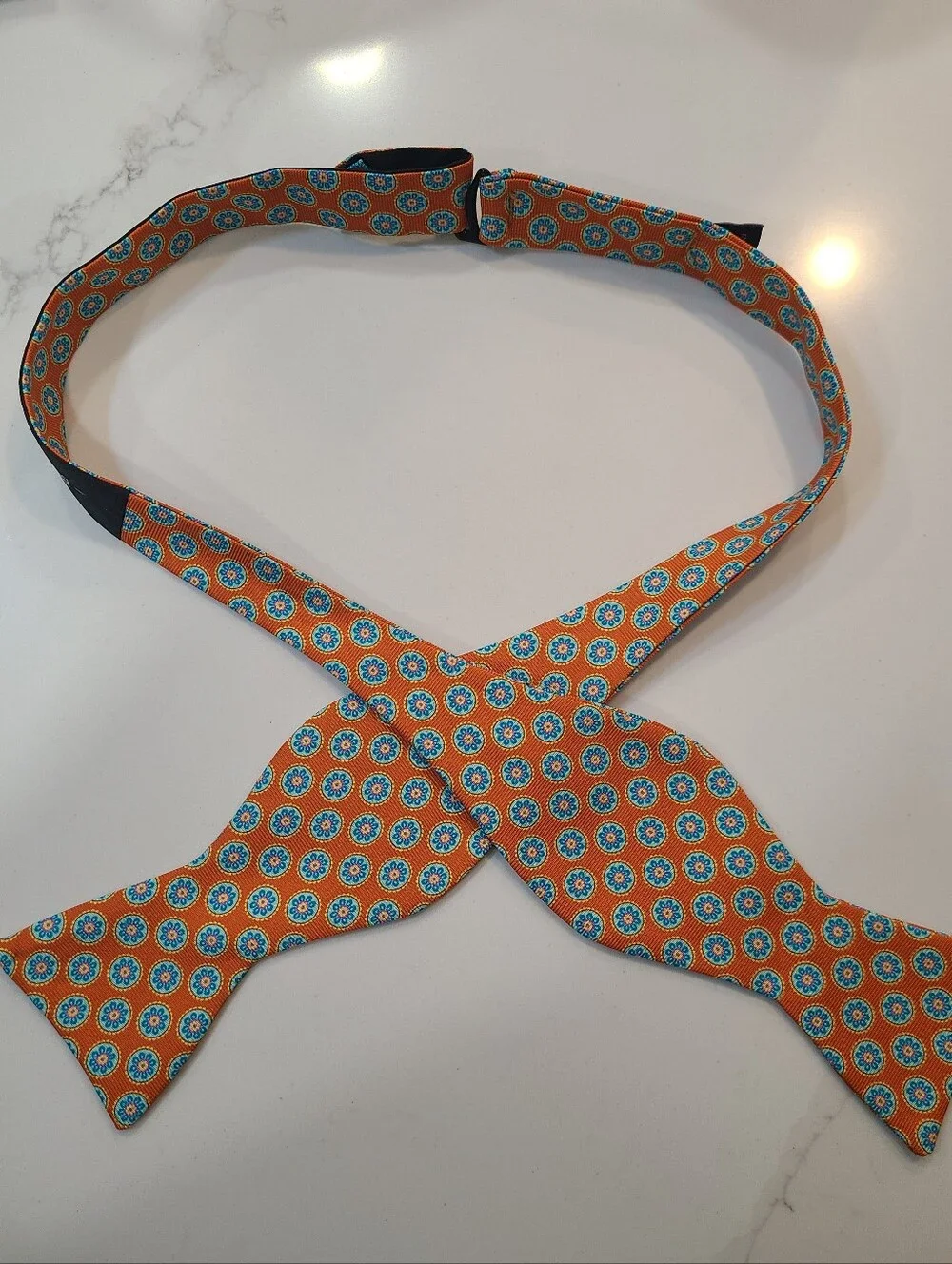 Ted Baker London Adjustable Length Orange Patterned Bow Tie